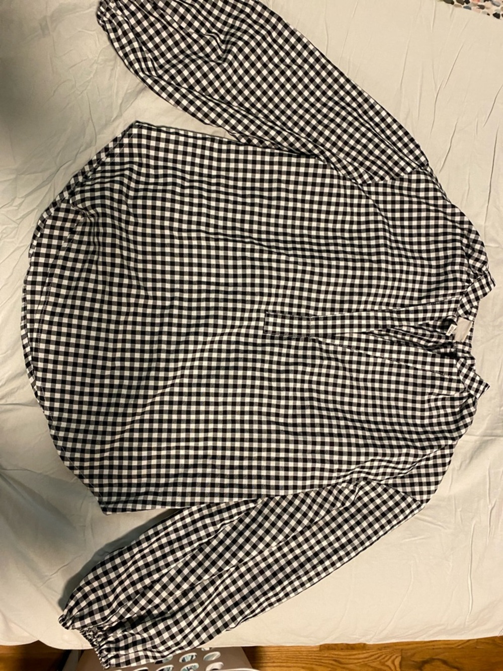 a new day Black and White Gingham Top